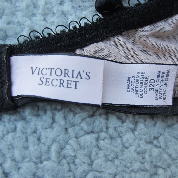 Victoria's Secret Bra Size 32D Green Nude Lace Dream Angels Lined Demi Underwire - Picture 10 of 13